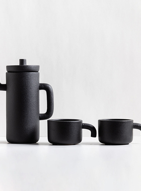新品装饰推荐陶瓷哑黑咖啡杯具黑色茶具样板间餐边柜W台桌面餐厅