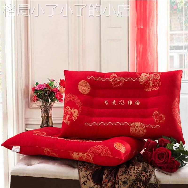 新品枕头结婚一对陪嫁枕芯毛绒喜字抱枕中K式压牀娃娃娃娃婚庆婚