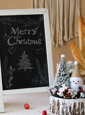 新品实木小黑板支架式记事留言板花店咖啡厅门口菜单落Z地展示牌