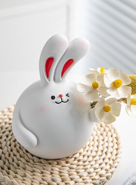 新品ins风兔子桌面摆件t家居玄关客厅家居电视柜治愈装饰乔迁新居