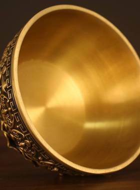 极速纯铜聚宝盆摆件沈万三同款实B心八卦聚财铜碗招财米缸家居客