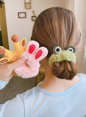 极速1PCS New Cute Hair Accessories Fake Fur Hair RoWpe Bear