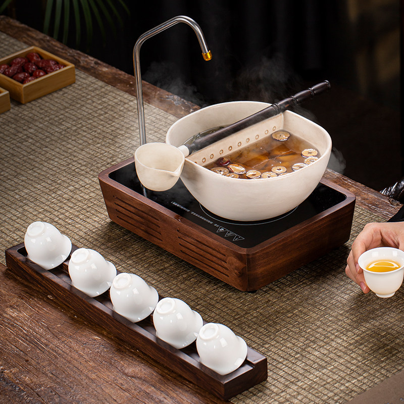 新品古法茶壶煮茶器煮茶炉茶壶泡A茶家用陶瓷煮茶壶烧水壶茶具套