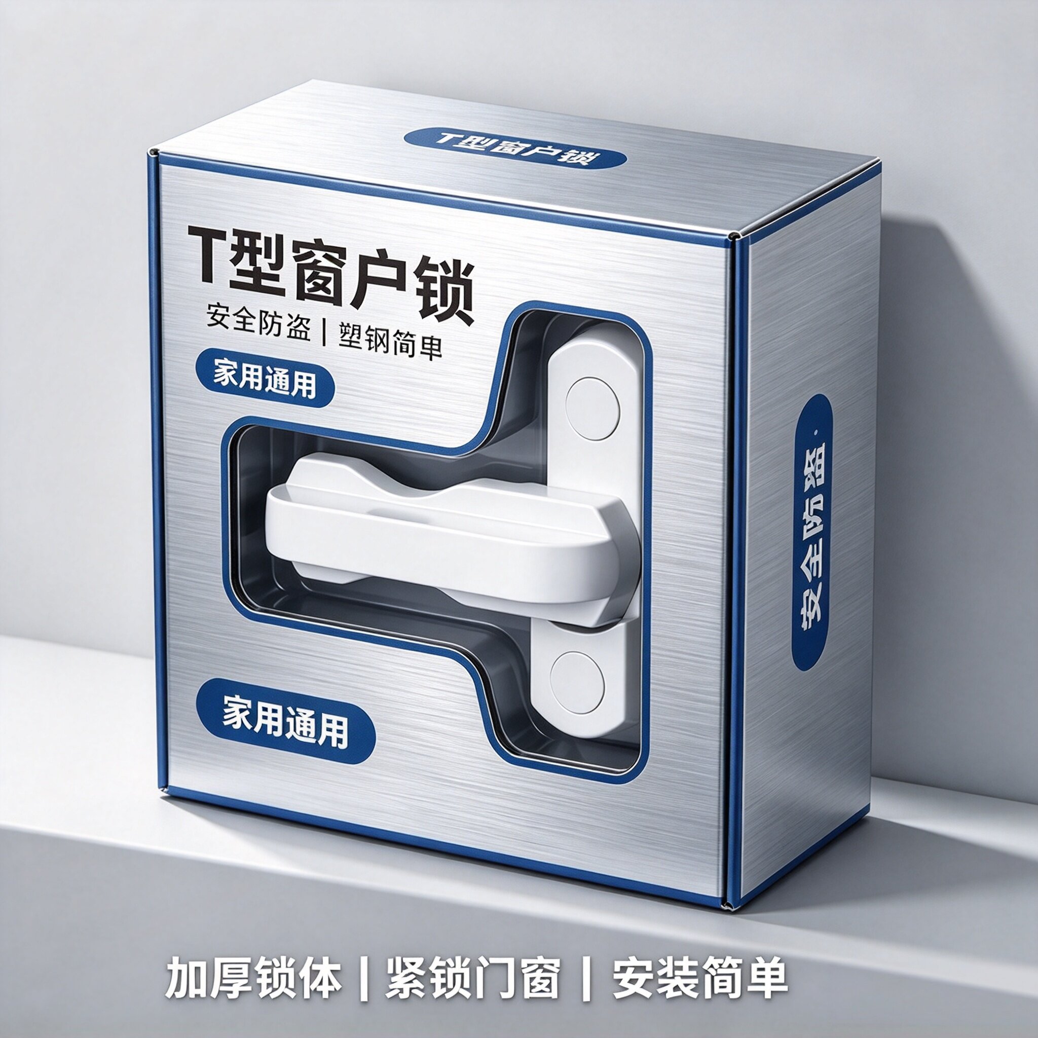 T型塑钢窗锁加厚防盗防坠楼