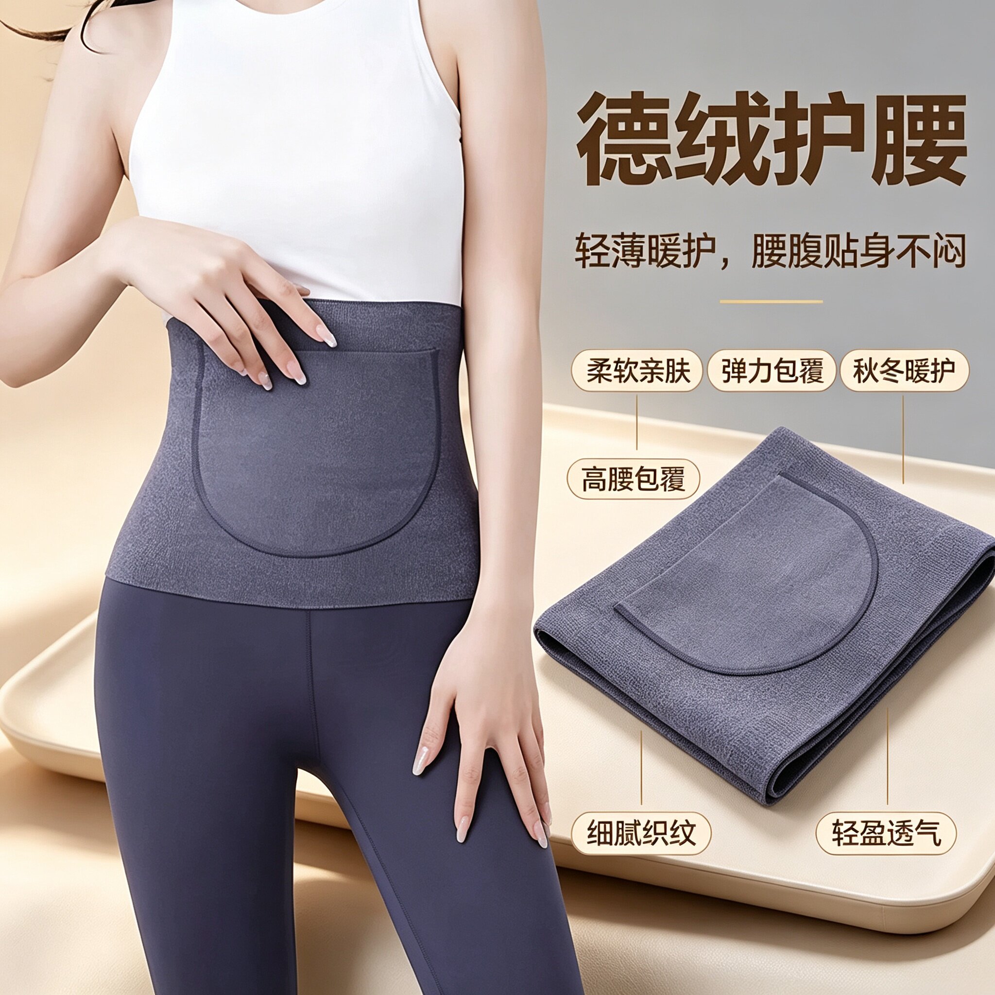 德绒保暖运动护腰带暖宫男女通用