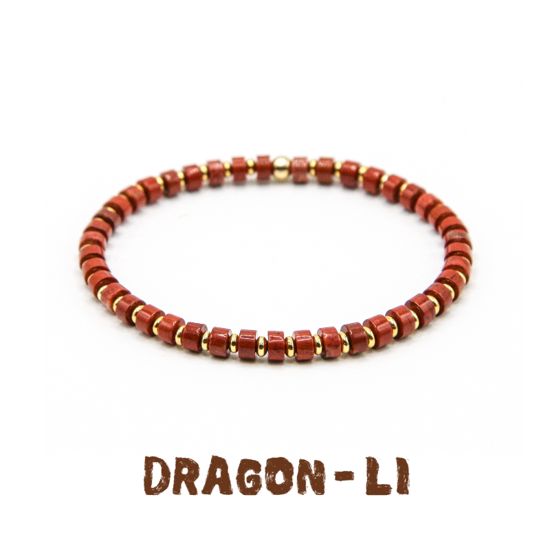 狸花猫饰品天然石4mm鸡血石药片手串珠情侣手链女饰品高级感礼物