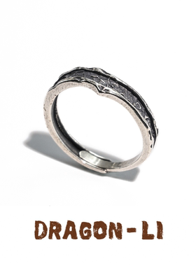 DRAGON LI狸花猫藏式新中式925银深渊戒指情侣饰品礼物