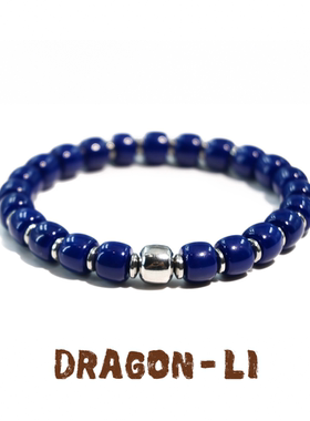 DRAGON LI狸花猫蓝色雪巴琉璃钛钢隔珠串珠手串情侣饰品闺蜜礼物