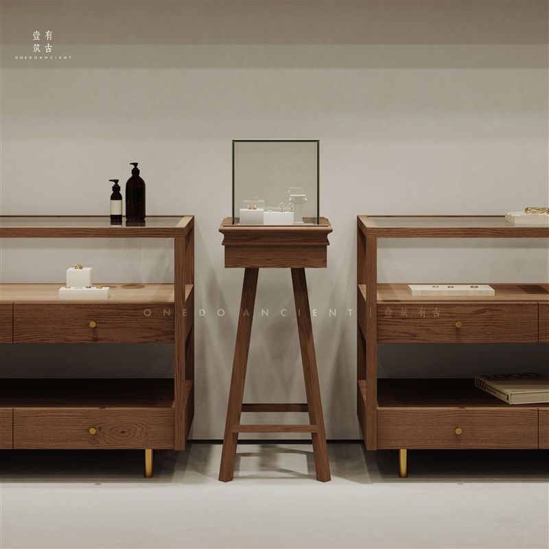 极速简约复古产品样品展示柜立柜高柜饰J品银饰珠宝店玻璃展柜直