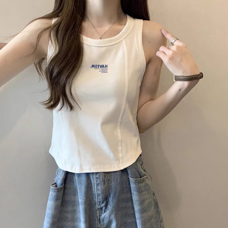 新品纯棉白色吊带背心女夏季内搭外穿打底衫2N025新款无袖修身甜