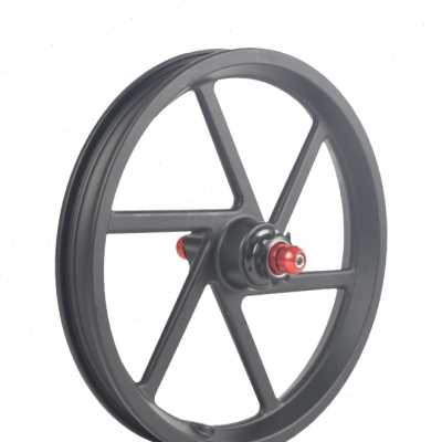 极速厂销14寸轮组电动车一体轮折叠车一I体轮组 单速9T碟刹轮组镁