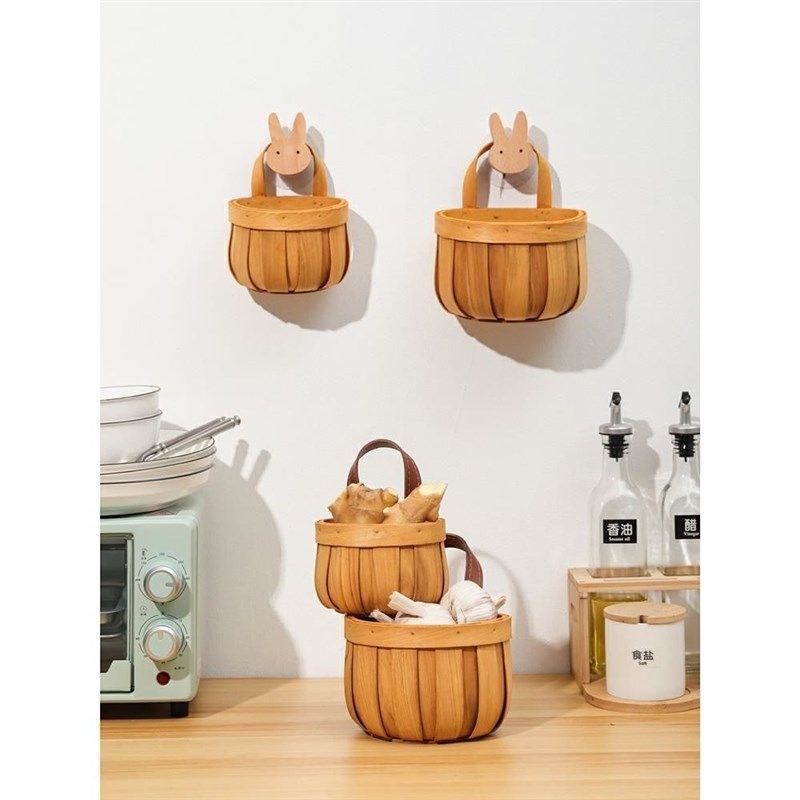 极速姜蒜收纳篮厨房放生姜大蒜小篮子G手工编织壁挂式竹编篮装饰,厨房/烹饪用具,果蔬置物架/篮/框,淘宝优惠券,粉丝福利购,淘宝优惠卷