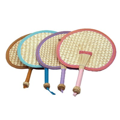 极速手工麦秆扇i子花边编织夏季儿童宝宝蒲叶扇老式家用乘凉麦秸