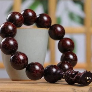 极速赞比亚紫檀木2.0佛珠手串手链F念珠雕刻宝宝佛男文玩饰品把玩