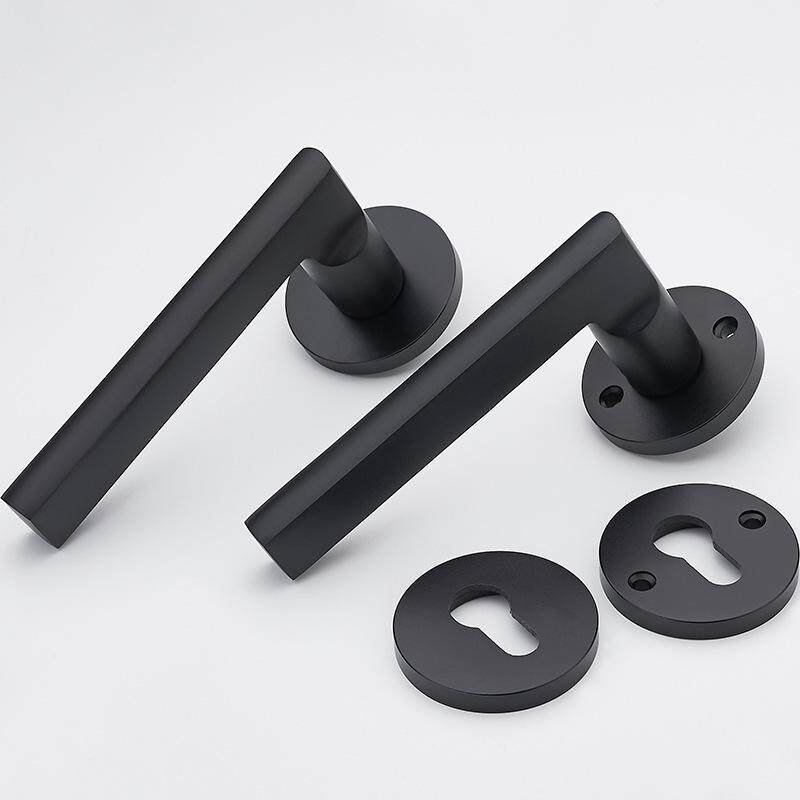 极速太空铝黑色室内卧室门锁房间C木门门把手手柄卫生间锁具家用