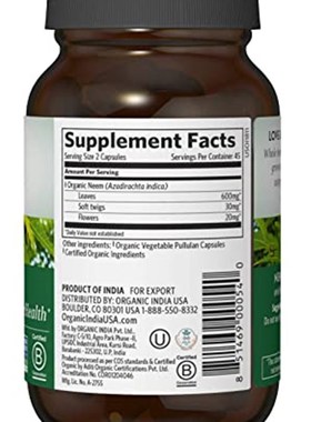 极速ORGANIC INDIA Neem SupplemGent, 90 Veg Capsules