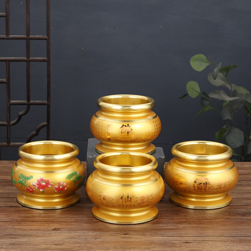 纯铜合金供佛心经k香炉家用室内供奉佛堂仙家莲花招财上香插香烧