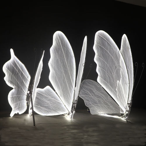 极速婚庆道具铁艺发光蝴蝶挂件吊顶装饰 婚L礼T台路引背景舞台吊