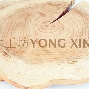 极速清晰年轮木片 红芯横切去皮裂变式原木M桩 模型背景墙实木木