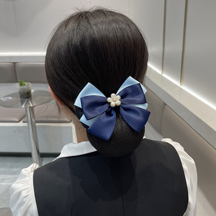 极速带网兜的头花上班工作头花女职业盘头发网兜酒W店护士银行空