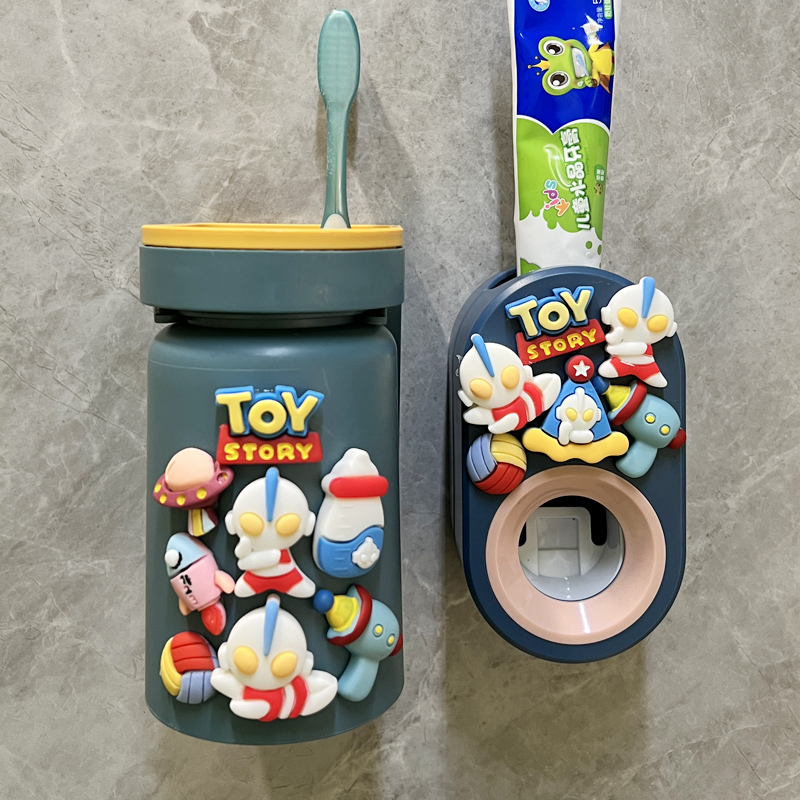 极速儿童宇航员大k容量塑料漱口杯卡通太空人刷牙杯牙刷置物架牙