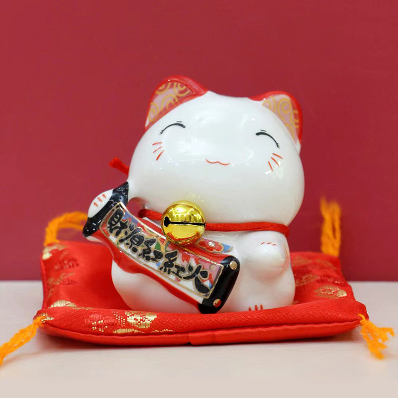 极速迷你小猫存钱罐摆件陶瓷招财猫发财I猫办公电脑桌面创意装饰