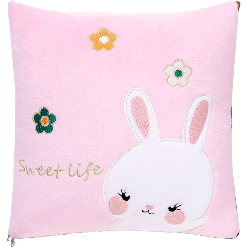 极速可爱冬季加厚抱枕被子儿童毛毯枕头两用二合一沙X发办公室午