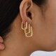Color for Metal Square 极速Gold EarRring Geometric Hoop Wome