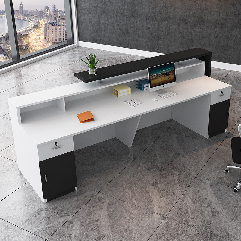 极速公司板式前台接待台简约时尚前台迎宾台N咨询台收银柜台办公