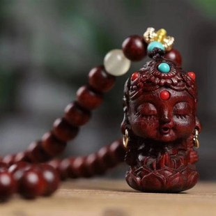 极速赞比亚小叶紫檀DIqY毛衣链度母款手链规格0.6女款念珠装饰品