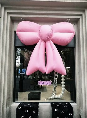新品大型蝴蝶结i 情人节日装饰摆件网红打卡商场店铺橱窗布置活动