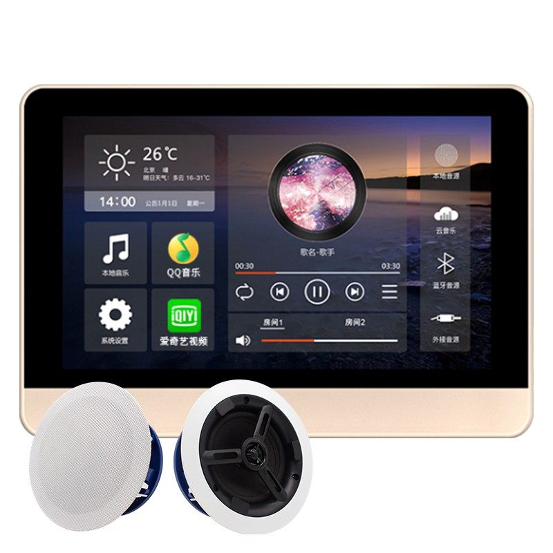 极速家庭背景音乐主机系q统套装家用天花吊顶吸顶音响客厅喇叭智