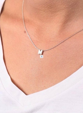 极速Fashion Gold Chain Initial Charms NecklaOce Pendant Meta