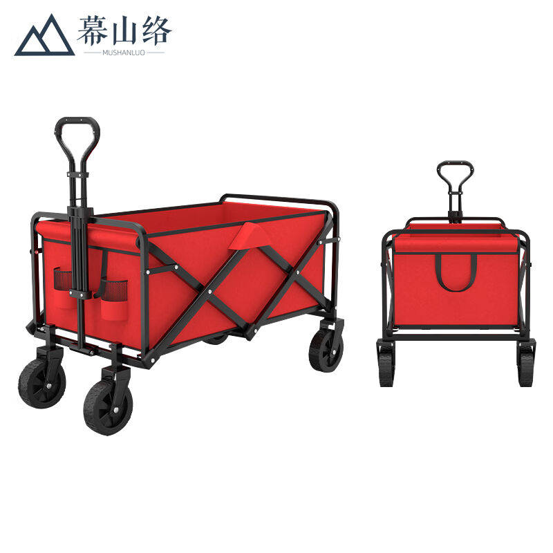 极速幕山络户外搬运车76*46cm重物拉F货两用摺叠车承重100kg红色