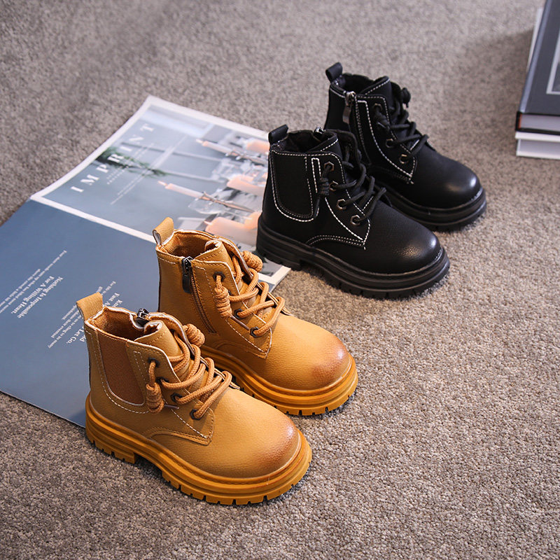 新品儿童小黄靴2026春秋新款女B童马丁靴炸街小女孩皮靴男童靴子