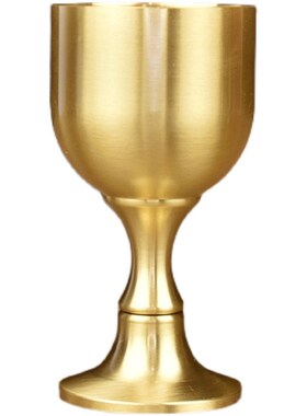 新品铜酒杯黄铜i古代仿古高脚杯小酒杯供奉财神爷关公杯子供佛水