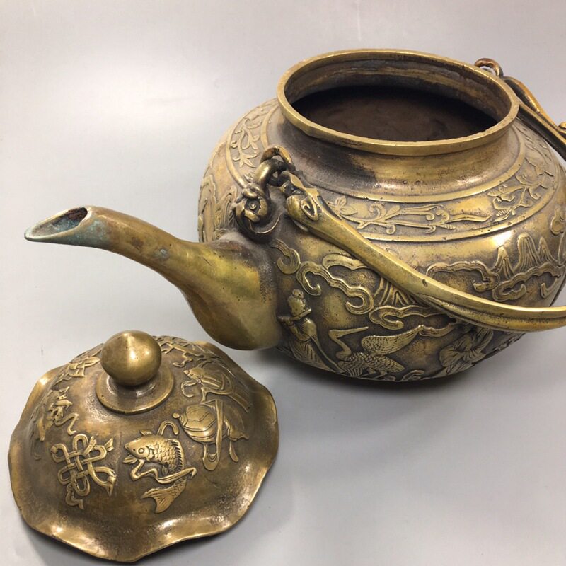 新品仿古大号八仙酒壶o古董古玩收藏仿古铜制工艺礼品摆饰铜器摆