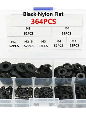 极速364pcs Black Ruobber Washer Nylon Flat Rubber Washers Ri