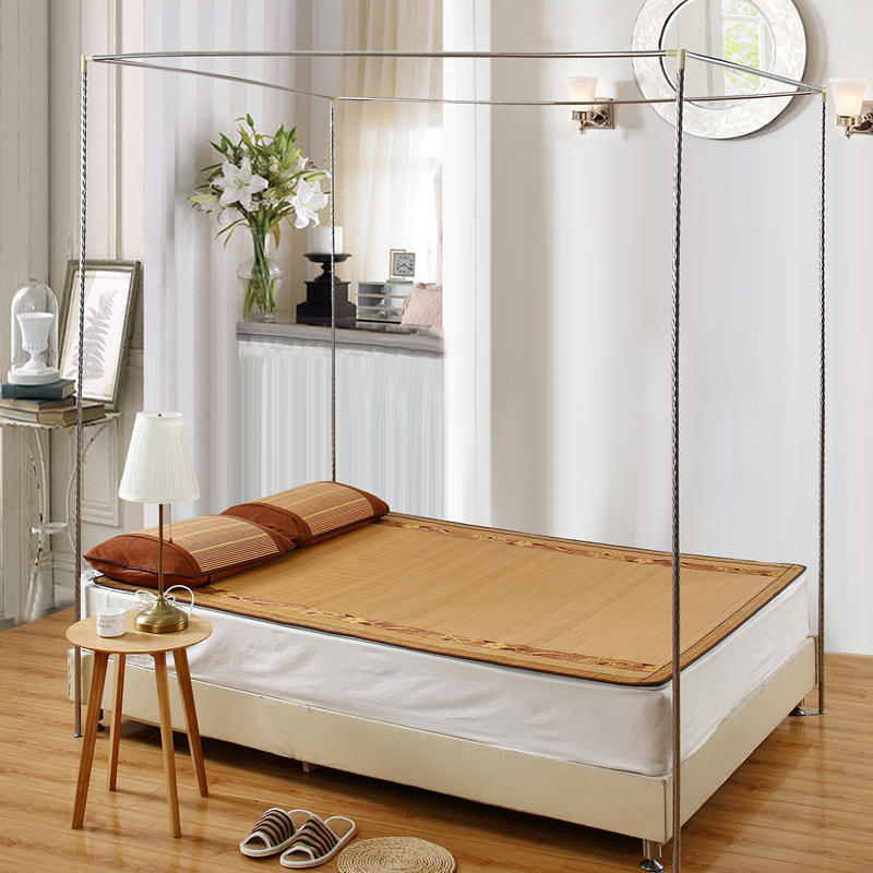 极速蚊帐单开门加粗不锈钢学生1.2米落地支架1.5mS1.8m床双人家用