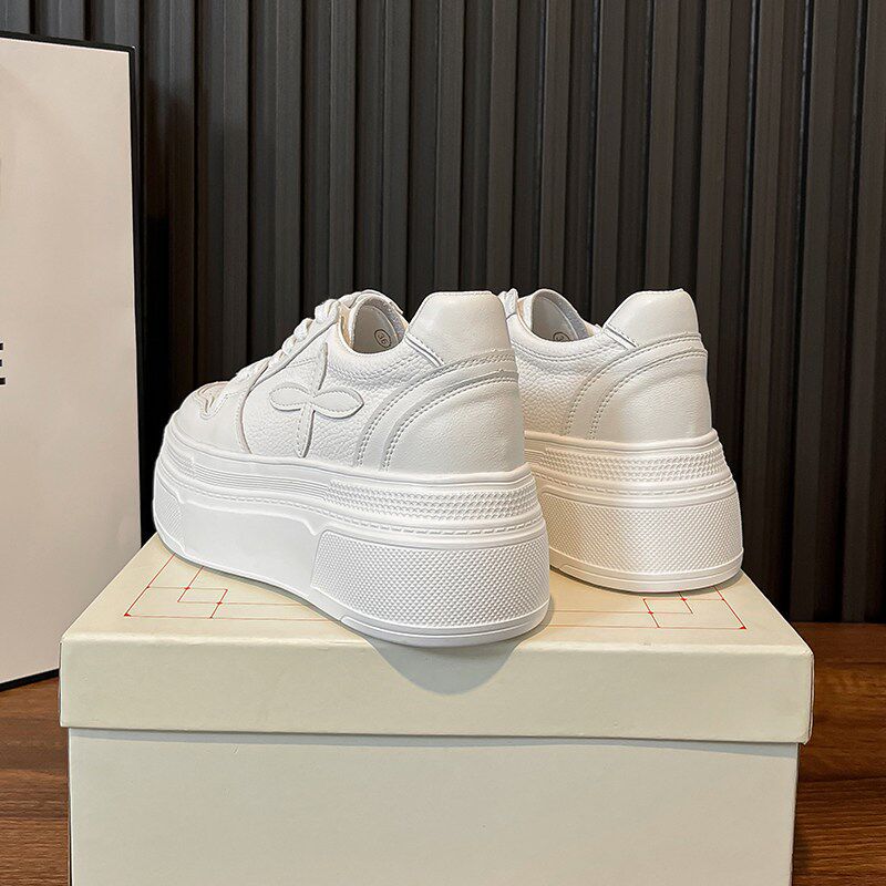 新品真皮a厚底小白鞋女2026年春季新款8cm10cm内增高小个子板鞋松