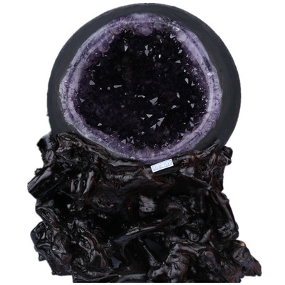 紫水晶洞a紫晶洞天然原石钱袋子聚宝盆水晶原石消磁石摆件家居饰