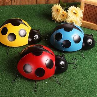 极速10/16cm/23cm Metarl Ladybug Fence Hanger Wall Hanging