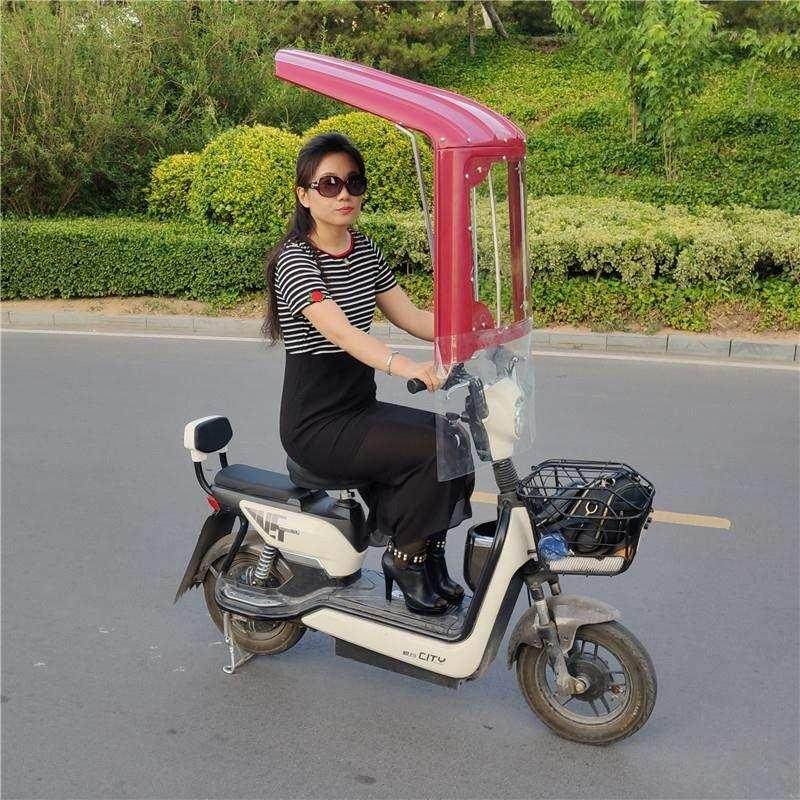 极速电动b车7字雨棚 摩托踏板车遮阳棚电瓶自行车太阳伞篷挡风罩