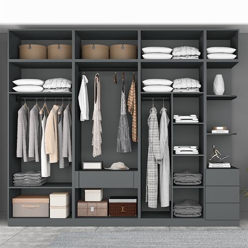 极速简约卧室柜对开门轻奢衣柜全屋E定制收纳衣橱组合整体大衣柜