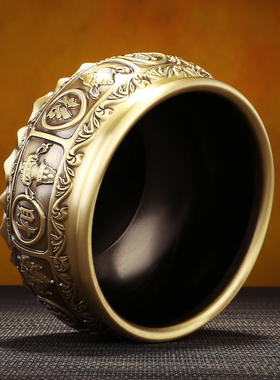 极速全铜聚宝h盆摆件新中式家居办公室装饰品摆设公司开业乔迁礼