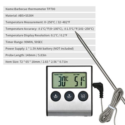 极速BBQ Grill Thermometer Food Thermometer 0~250C FoZod Co