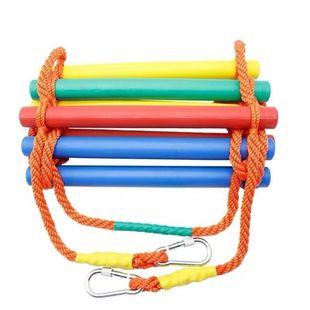 幼儿园儿童彩梯学生宿舍双层爬梯梯子家用挂梯床上Y下软梯下铺