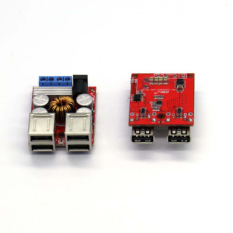 极速8V-35V转5V 8A电源降压模组 4口USB手P机车载充电器 支持快充