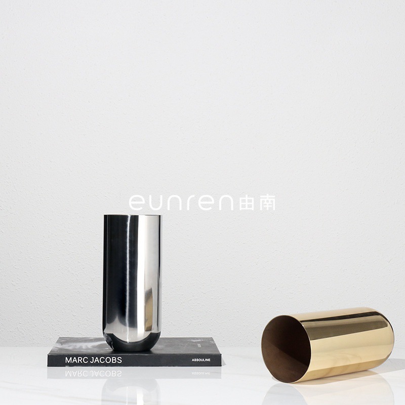 极速北欧现代轻奢金属几何花瓶插C花花器摆件软装饰品家居餐桌样