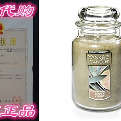 极速Yankeeg Candle Large Jar Candle, Sage & Citrus